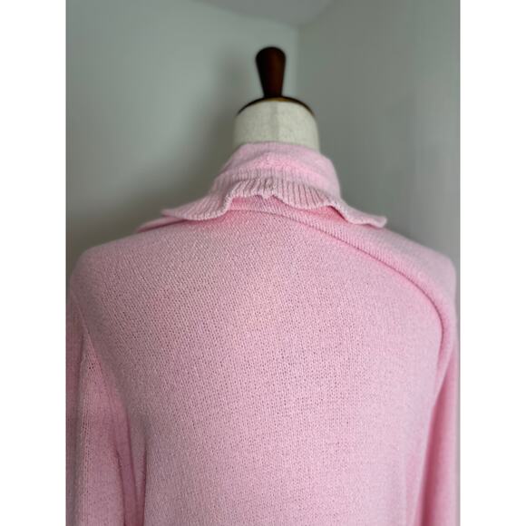 Lilly Pulitzer Soft Pink Plush Melville Ruffle Belted Robe Size XL - Picture 8 of 8